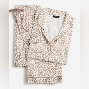 NEW J. Crew Eco Dreamiest Short Sleeve Pajama Set in Leopard Print